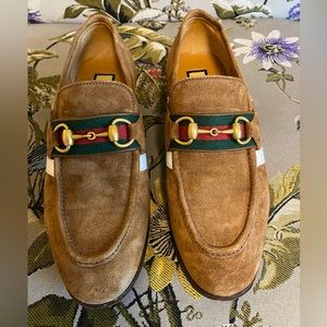 Gucci/Adidas collaboration brown suede loafer